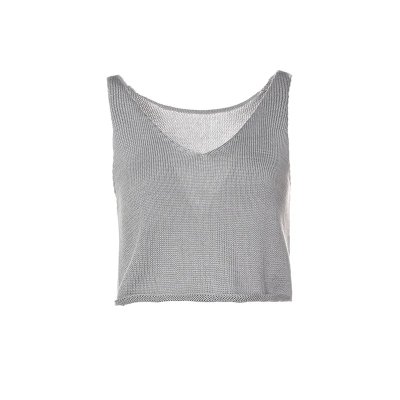 

10 solid color Summer casual v collar thin basic women short vest