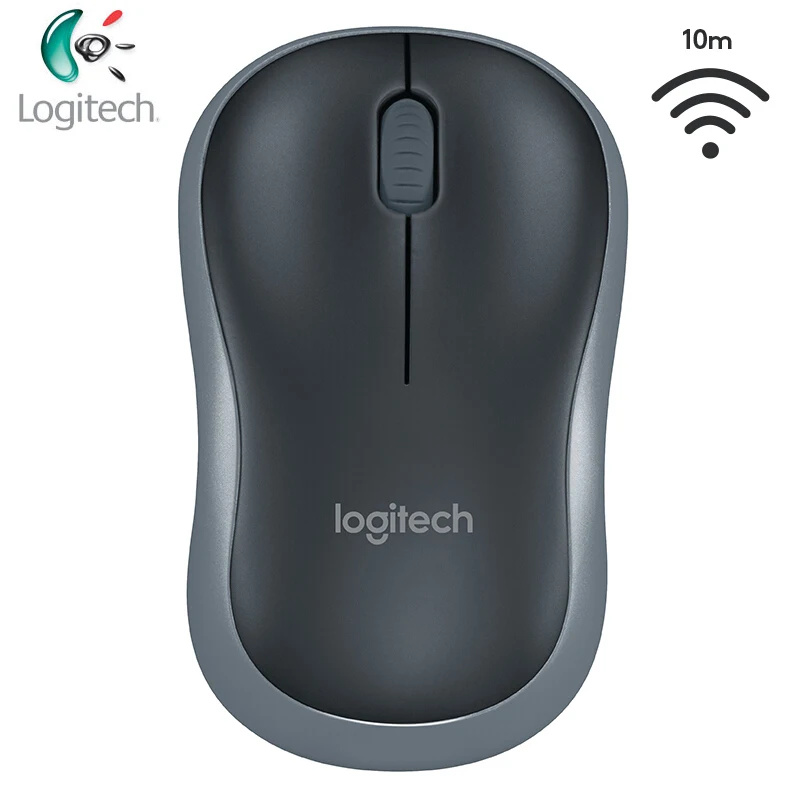 Мышь Logitech M185 Беспроводная симметричного дизайна с USB нано-приемником для Windows Mac OS