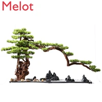 chinese style artificial greeting pine decoration large bonsai living room and hotel weathered wood decoration