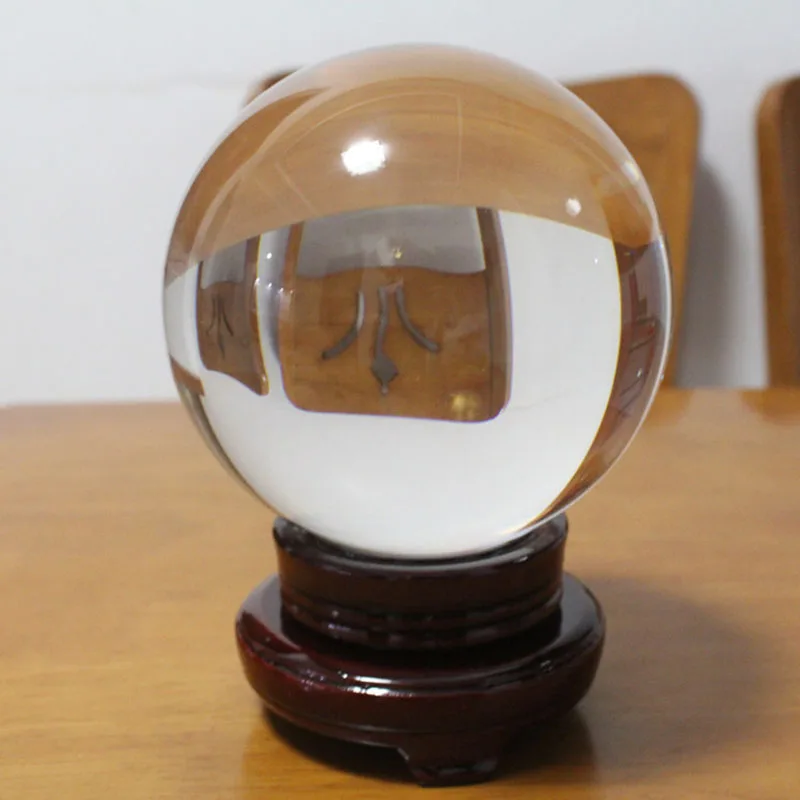 

Clear Crystal Ball Fortune Teller Mystical Quartz Ball Photography Props Tabletop Decor SP99