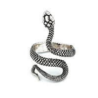 new european new retro punk exaggerated spirit snake ring fashion personality stereoscopic opening adjustable ring jewelry