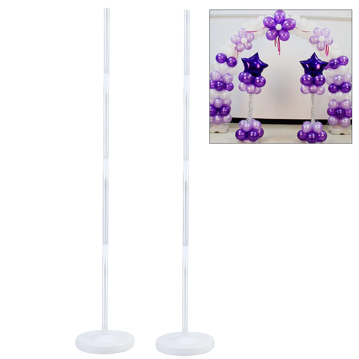 

2pcs Balloon Column Stand Kits Arch Stand with Frame Base and Pole for Wedding Party Decoration