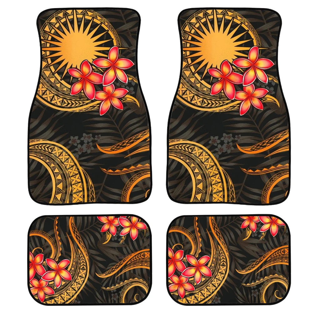 Резиновые автомобильные коврики для женщин полинезийский цветочный ковер любой