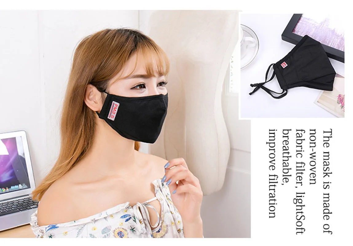 

10PCs/Bag Unisex Anti Dust Pollution Mask PM2.5 Reusable Washable Windproof Mouth Mask Carbon Filter For Allergy/Asthma/Travel