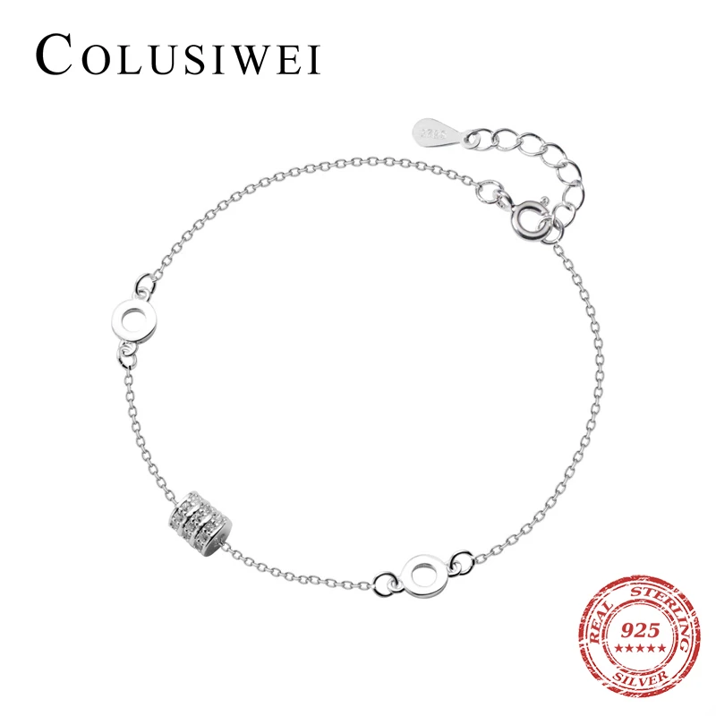 Colusiwei горячая Распродажа Ослепительная Ясно CZ ссылка браслеты натуральная 925