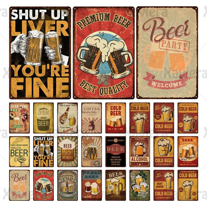

Metal Tin Sign Beer Vintage Poster Drink Beer Plaque Iron Sheet Plate Retro Wall Art Pub Bar Tavern Cafe Restaurant Home Decor