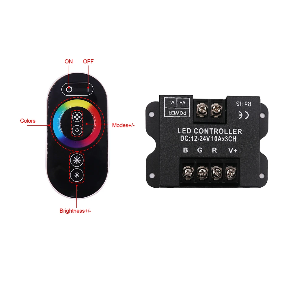 Гибкий неоновый светильник DC12V RGB с пультом дистанционного управления RF 30A