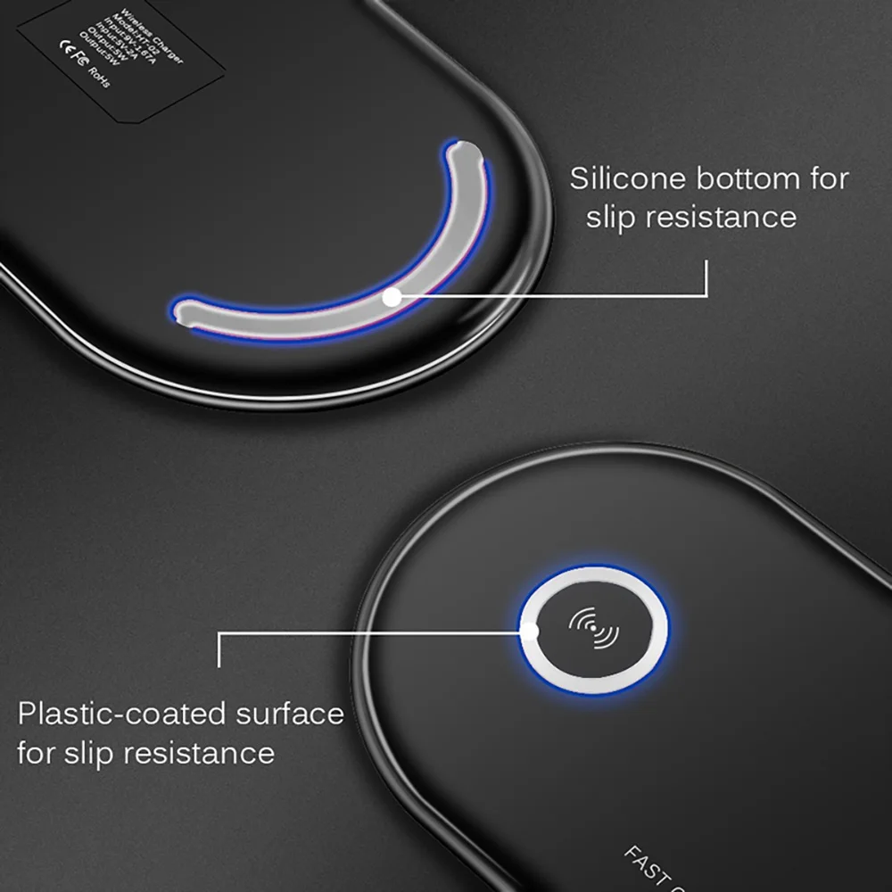 Двойное Беспроводное зарядное устройство DCAE 20 Вт для iPhone 11 Pro Max XS XR X 8 Airpods 2 в 1