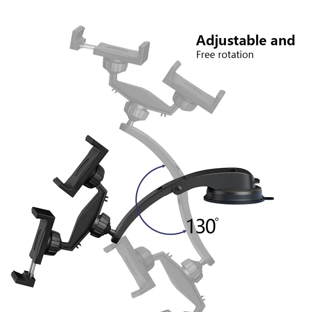 XMXCZKJ Dual Car Bracket Can Be Installed On The Windshield Dashboard, Anti-shake 360° Rotation, Suitable For Online Car Calling