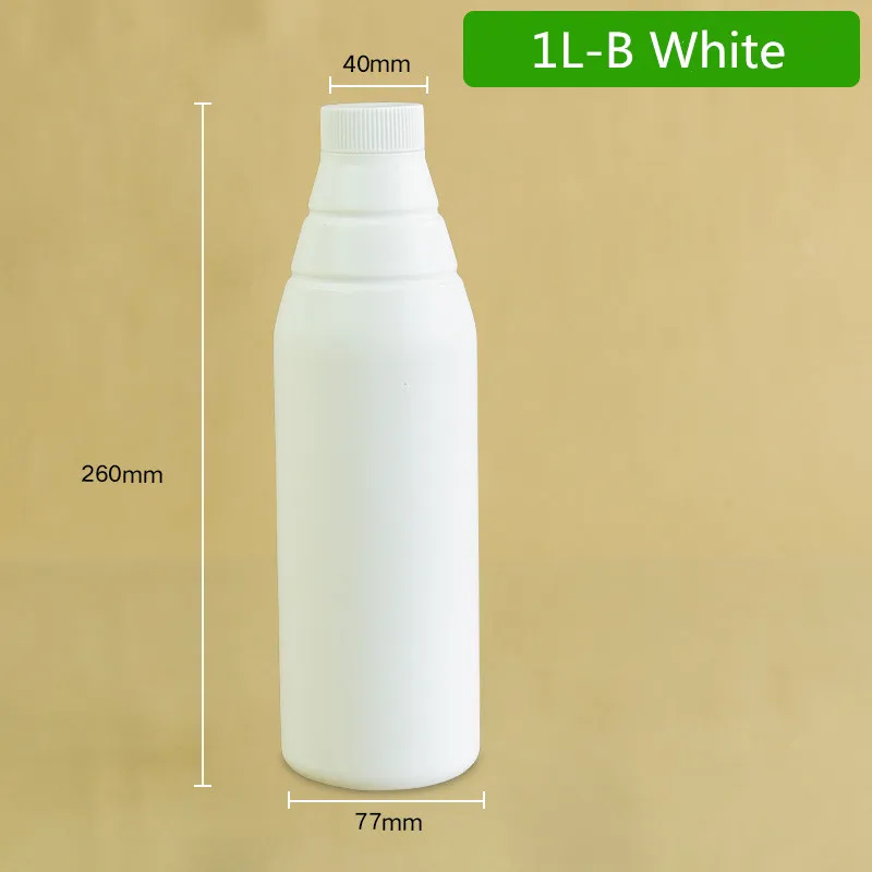 1000ML-white-A Пищевая 1800 мл квадратная пластиковая бутылка для хранения с винтовой крышкой для молочного чая, напитков, жидкостей, шампуня без бисфенола - Цвет: 1000ML-white-A