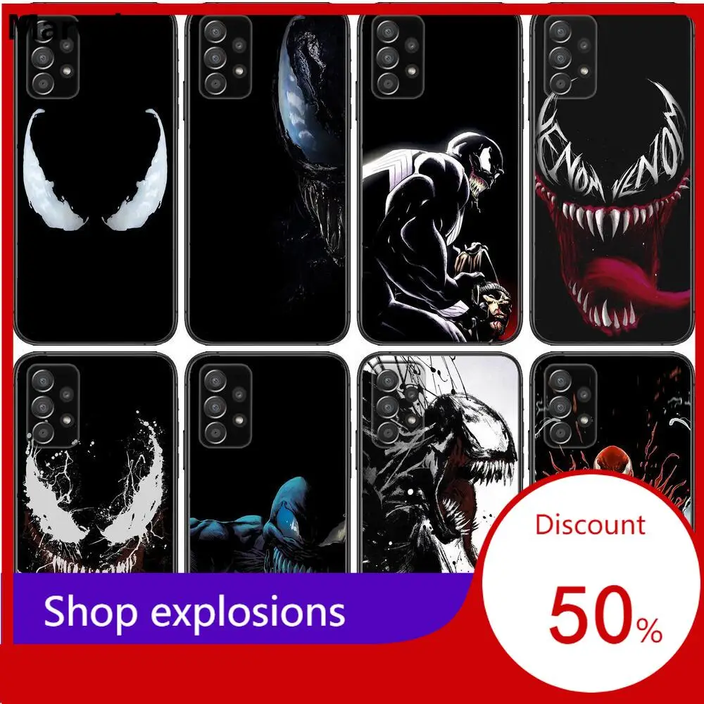 Улучшенный струйный чехол для телефона Marvel Venom корпус Samsung Galaxy A70 A50 A51 A71 A52 A40 A30 A31 A90
