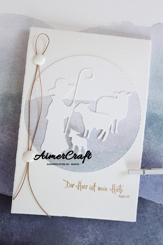 Металлические Вырубные штампы в виде рождественской овчарки зеркальные для