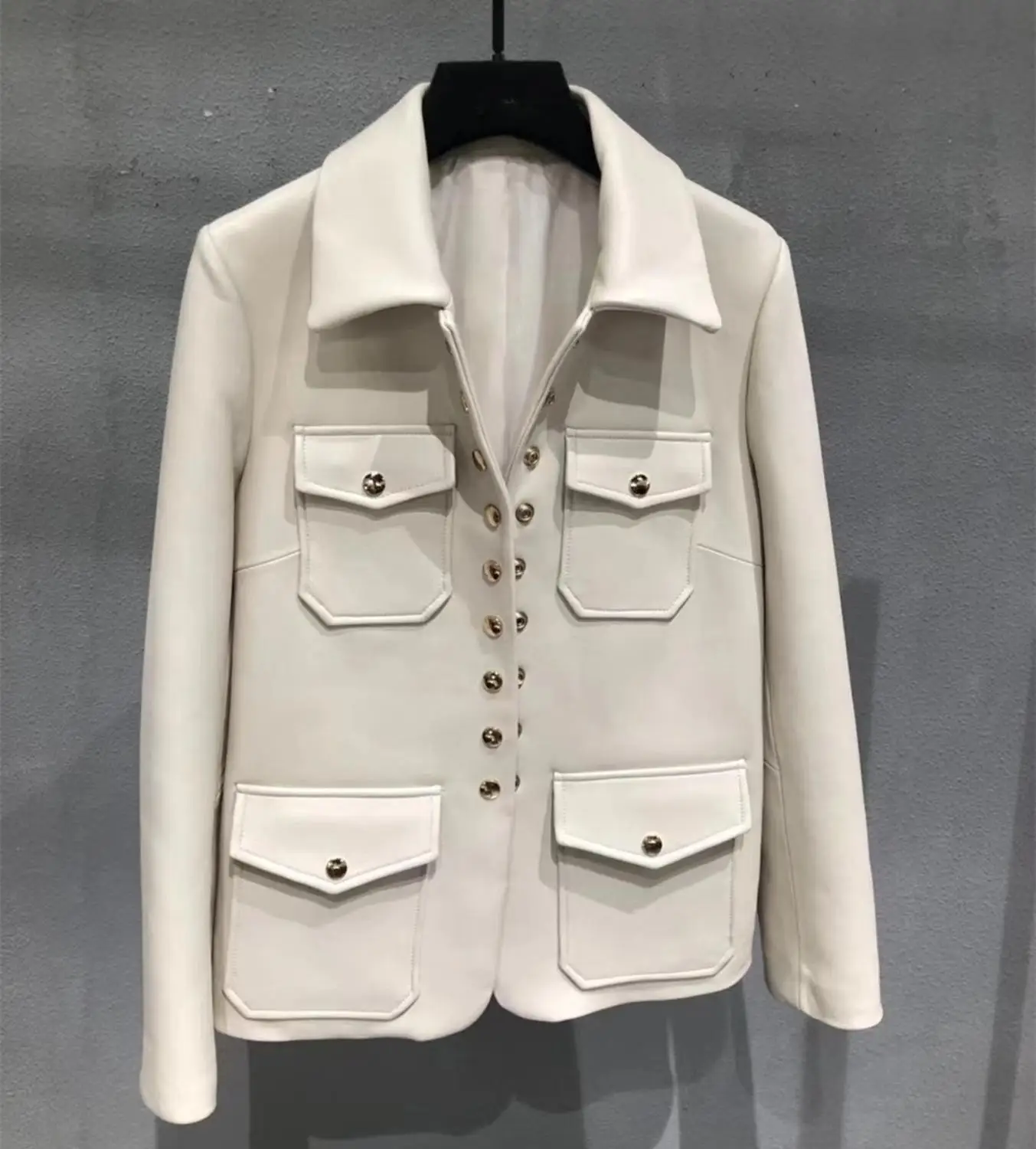 Новое Брендовое высококачественное кожаное пальто из органической кожи