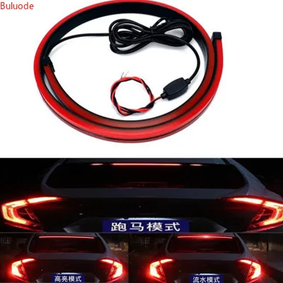 

4Functions Super Bright Red Flowing Flashing additional Car Third Brake Light Tail High Mount Stop Lamp 12V CarTurn Signal Strip