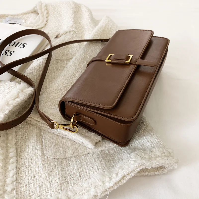 

Solid Vintage Small Bags Leather Bolsos Mujer 2021 Hit Japanese Black Fashion Trendyol Sling Maletines Shoulder Women Winter Sac