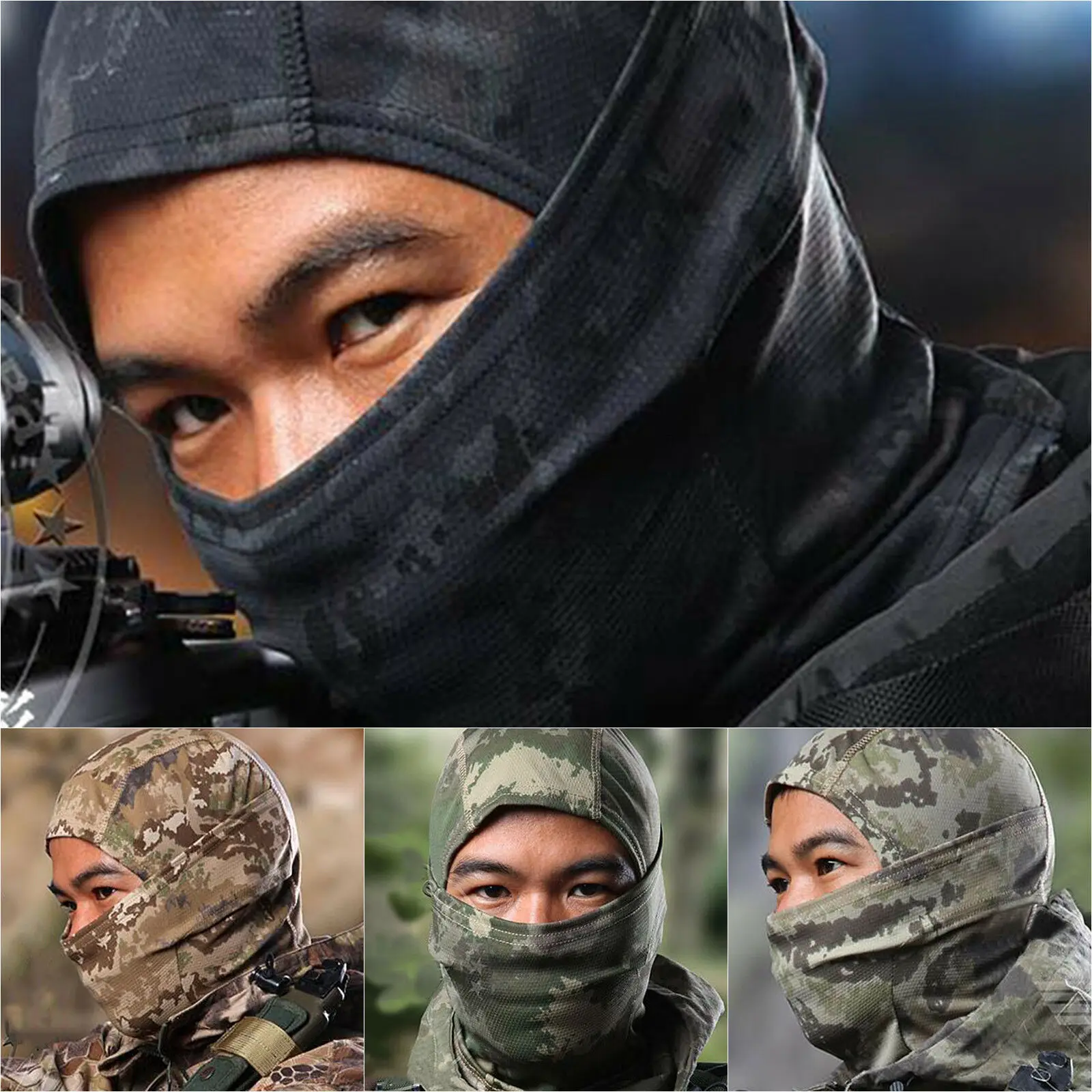 

Men's Balaclava Beanies Camouflage Solid Riding Helmet Outdoor Warmth