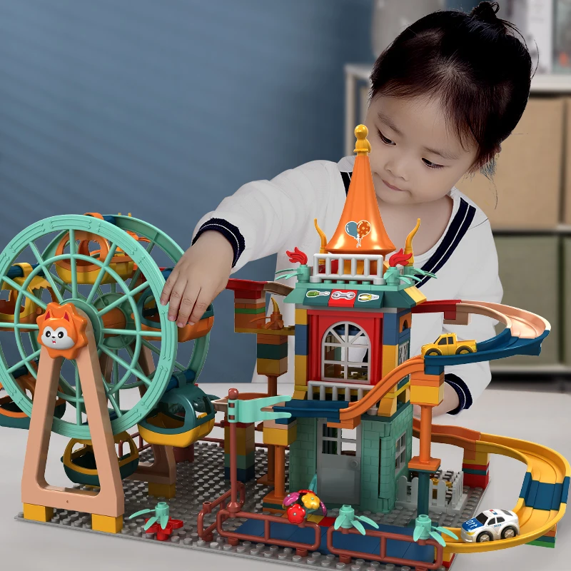 

Architecture Building Blocks Castle Marble Run Toy Car Action Figures Friends Children Educational Toys for Boys and Girls Gifts