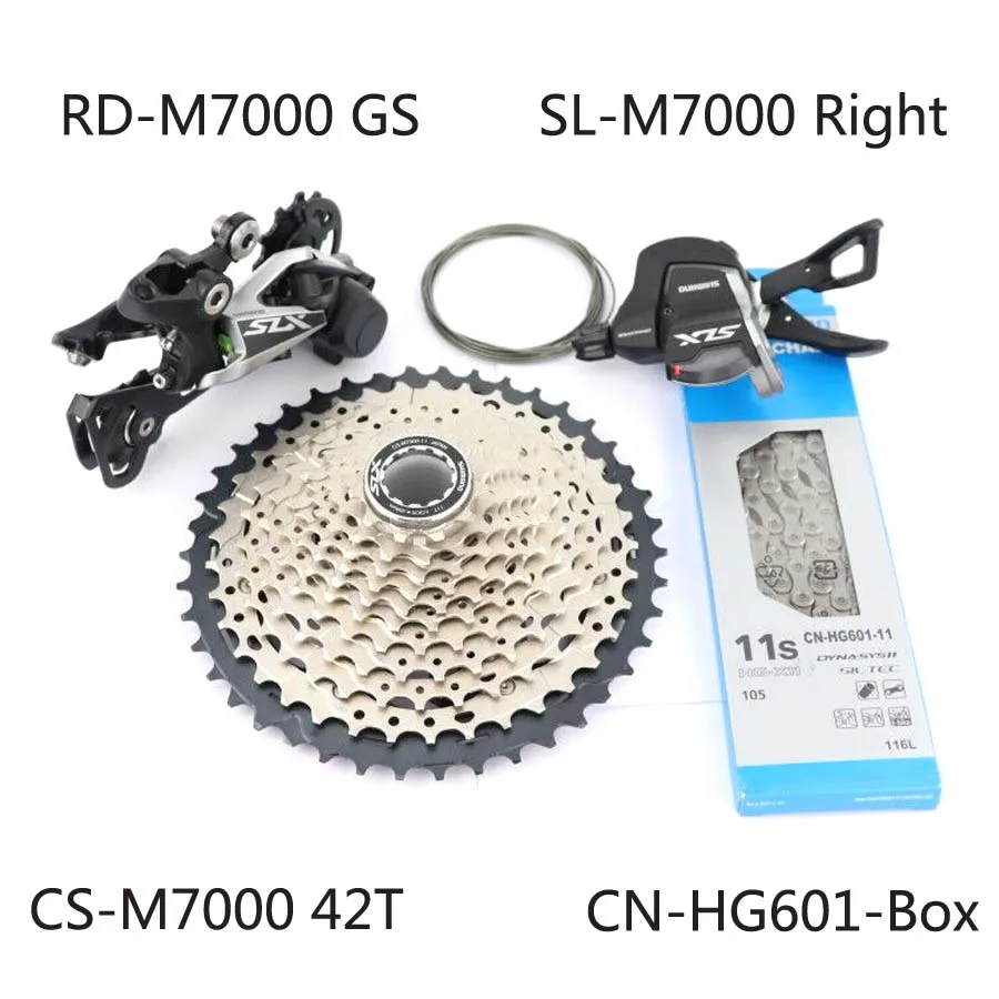 11-42T box SHIMANO SLX M7000 группа MTB M7000 кассета sprocke 11 скорость 42T 46T M7000 задний переключатель рычаг переключения передач HG601 11 цепь скорости - Цвет: 11-42T box
