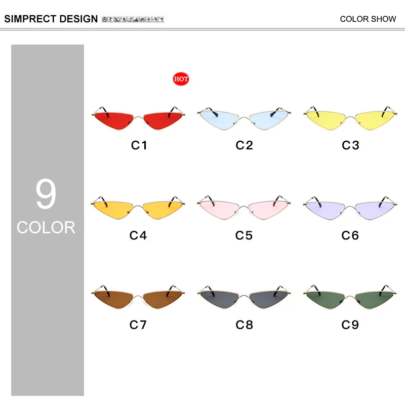 

SIMPRECT Small Cat Eye Sunglasses Women 2020 Fashion Retro Metal Sun Glasses Vintage Brand Designer Shades For Women Oculos