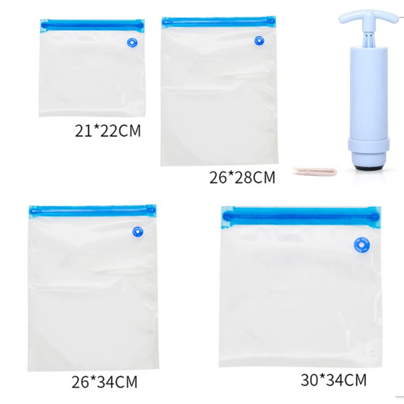 5 шт. многоразовые мешки Ziplock Vacuum Seal хранения пакет насоса с зубчатой передачей