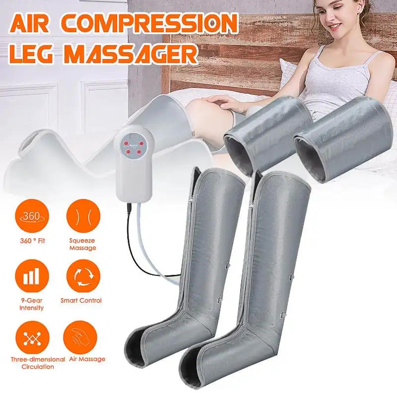 

Leg Massager kneading Foot Massager Electric Air Wave Pressure Physiotherapy Remote Treat 9 Modes intensities Relief Massage