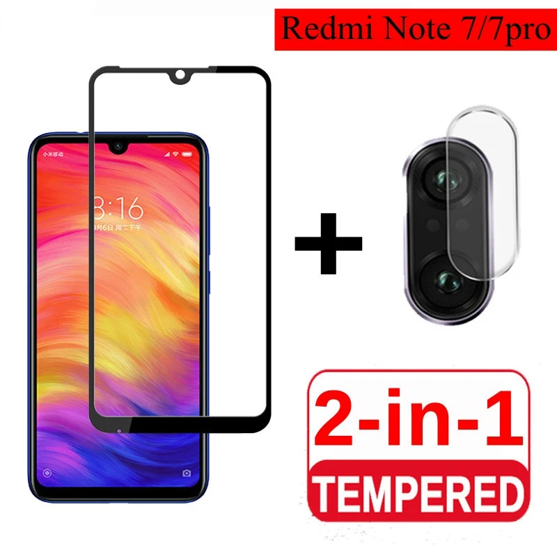 Закаленное стекло 2 в 1 для Xiaomi Redmi Note 7 8 Pro 8T защитная пленка экрана камеры наклейка