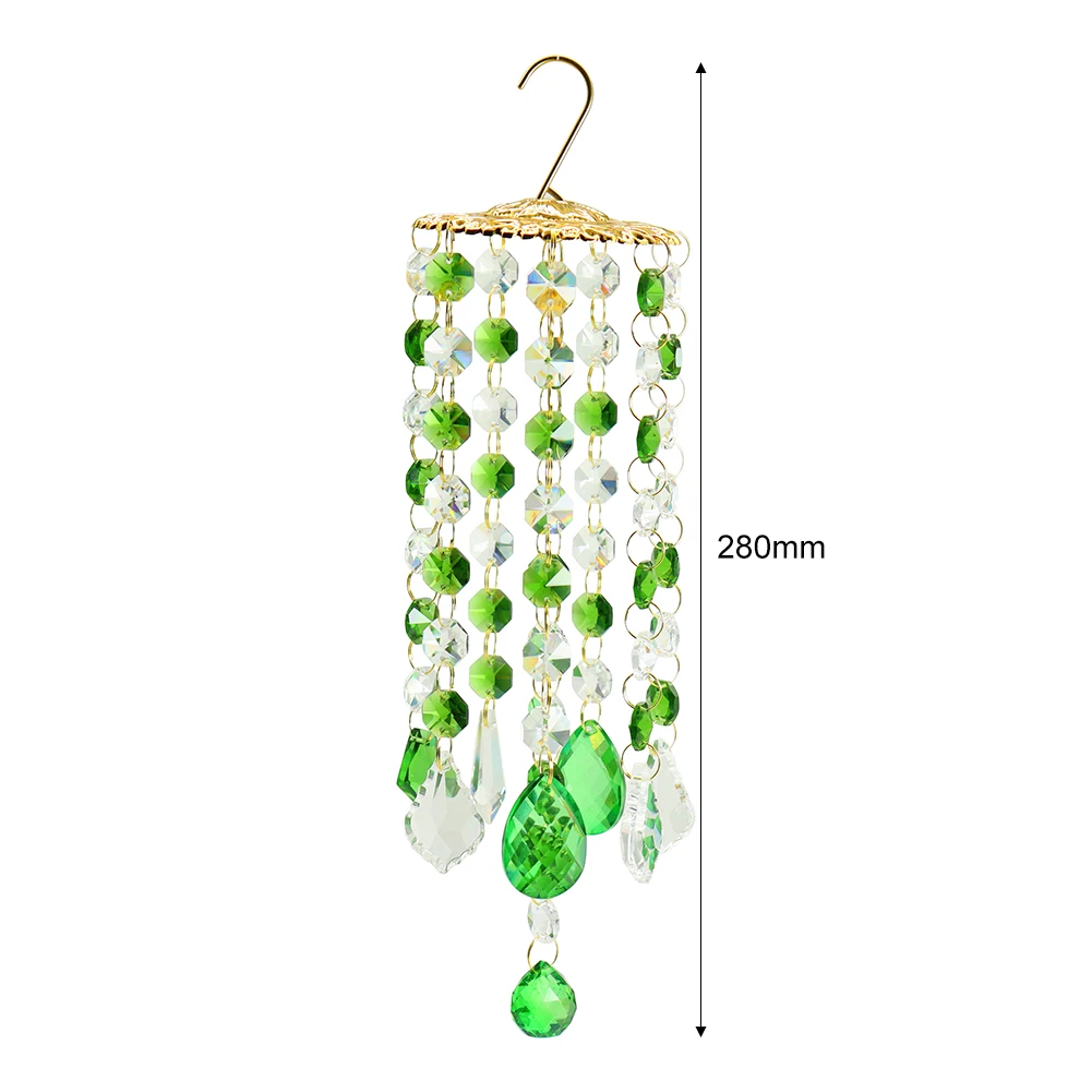

Crystal Colorful Wind Chimes Drop shape Pendant Suncatcher Pendant Sun Plated Home Car Decoration for Outdoor Indoor Garden