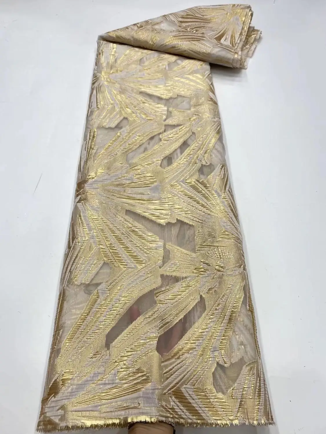 Бесплатная доставка (5 ярдов/шт.) новейшая африканская Тюлевая кружевная Золотая