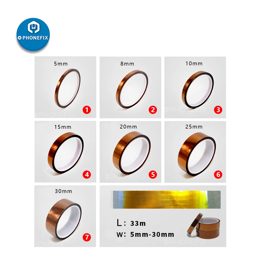 Высокое качество 33m клейкая лента детектор металла золота Высокая Температура