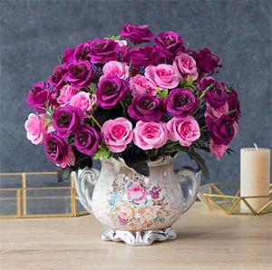 Европейская керамическая ваза+ моделирование гербарий украшения дисплей в горшках украшения для дома стол кофе пластиковый цветок - Цвет: style8
