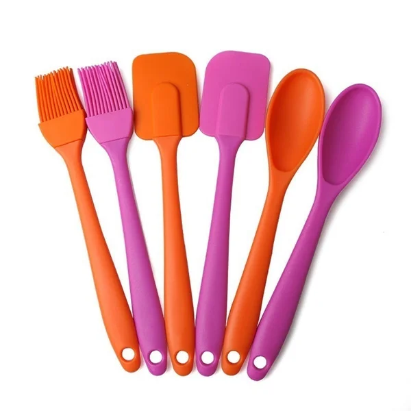 

3 pcs / set Silicone Baking Spatula Scraper Tool 1pc Spatula Scraper+ 1 pc Brush + 1 st Spoon Cooking Christmas cake Tools