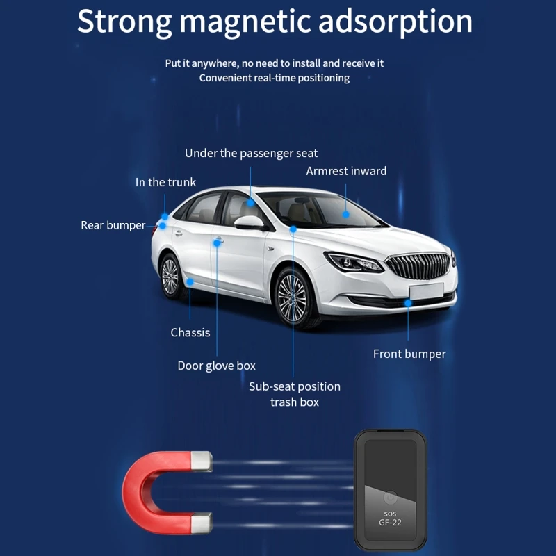 

2021 New GF22 Car GPS Tracker Strong Magnetic Small Location Tracking Device Locator for Car Motorcycle Recording