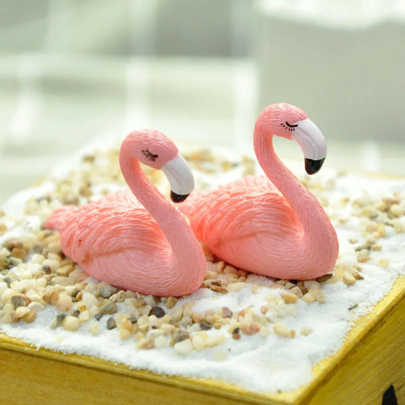 Фигурка животного в виде розового фламинго Топпер для торта на день рождения