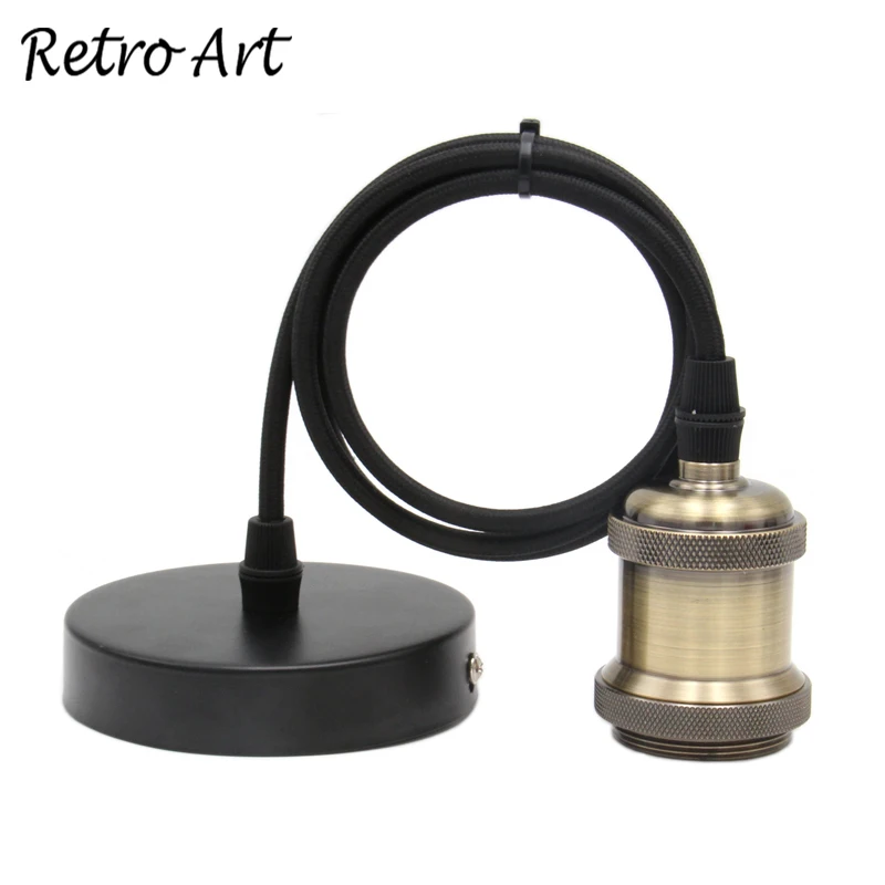 Винтажный подвесной светильник Эдисона набор E27 держатель розовый Золотой шнур