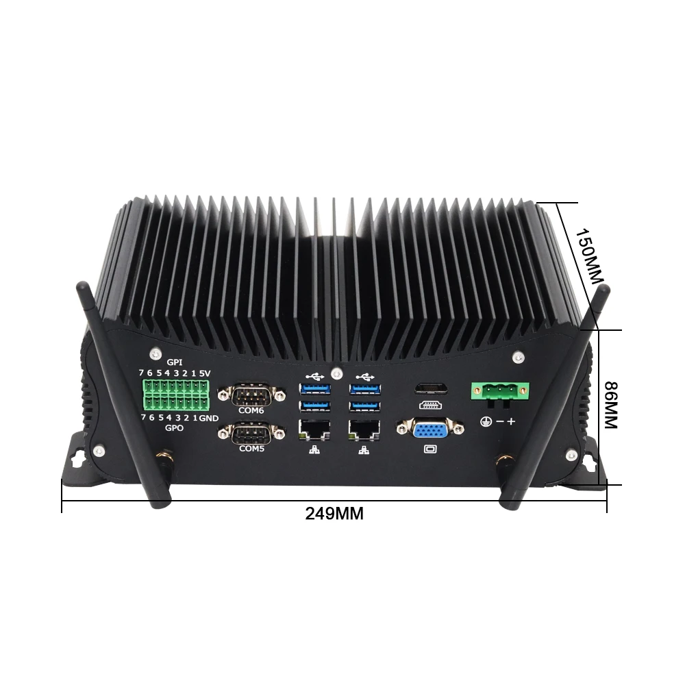 Промышленный мини ПК 8 го поколения Core i5 8250U 2 * DDR4 до 32GGB 6 DB9 COM Настольный WES7/10 GPIO PS/2