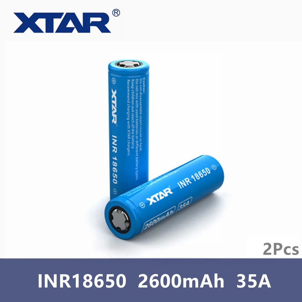 Аккумуляторная батарея Xtar INR 18650 2 шт. 2600 мА/ч 35а Импульсный разряд высокий расход 3
