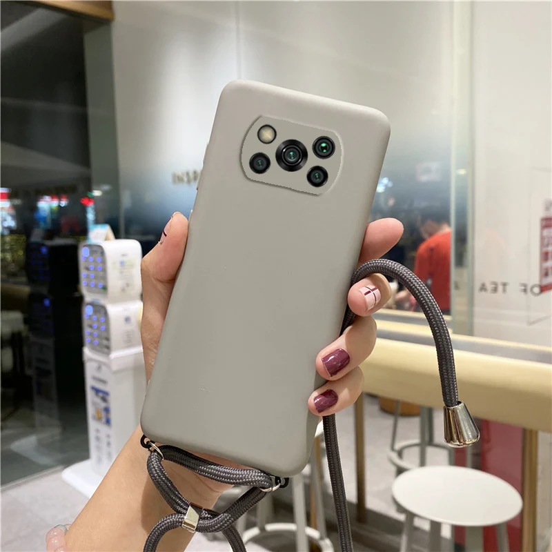 Чехол карамельного цвета с ремешком и для Xiaomi Mi Poco X3 Nfc X2 F2 M2 Pro Pocophone F1 силиконовая