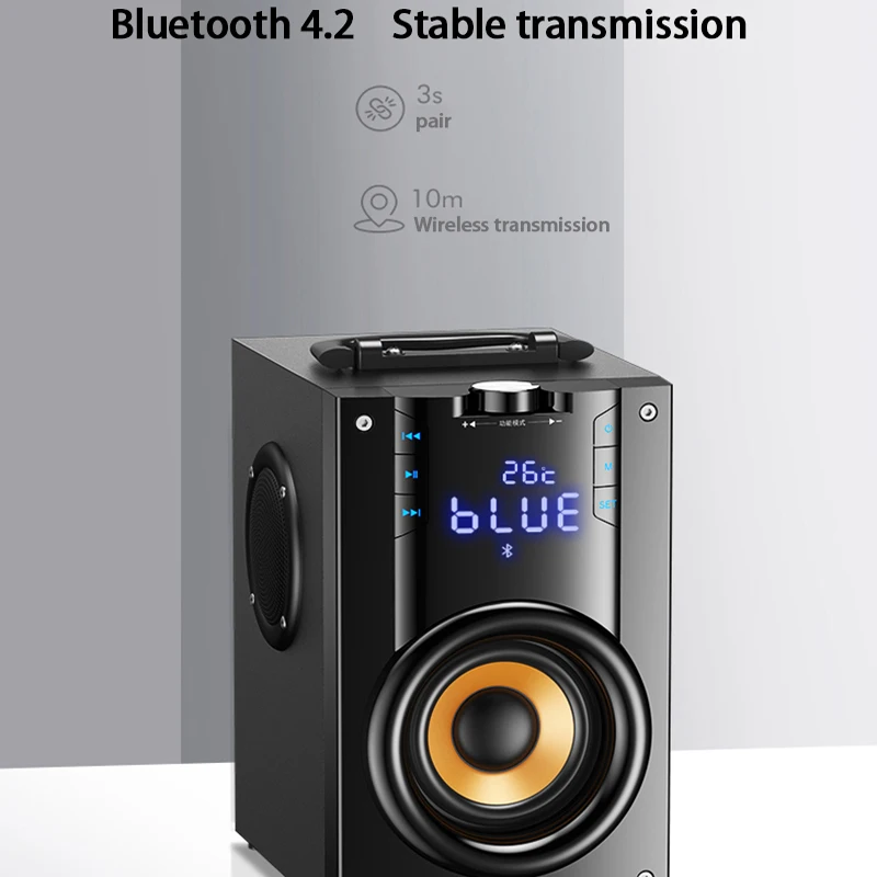 Three Speakers Wireless Portable Bluetooth Speaker Outdoor Large Volume Super Bass Square Dance 3d Surround Sound Card Player |