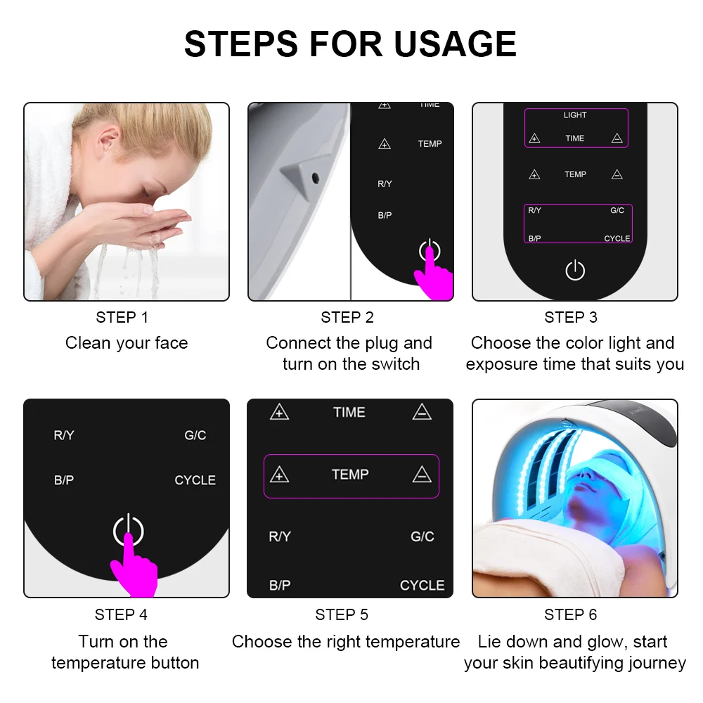 Светодиодная фототерапия косметическое оборудование постоянная лампа для