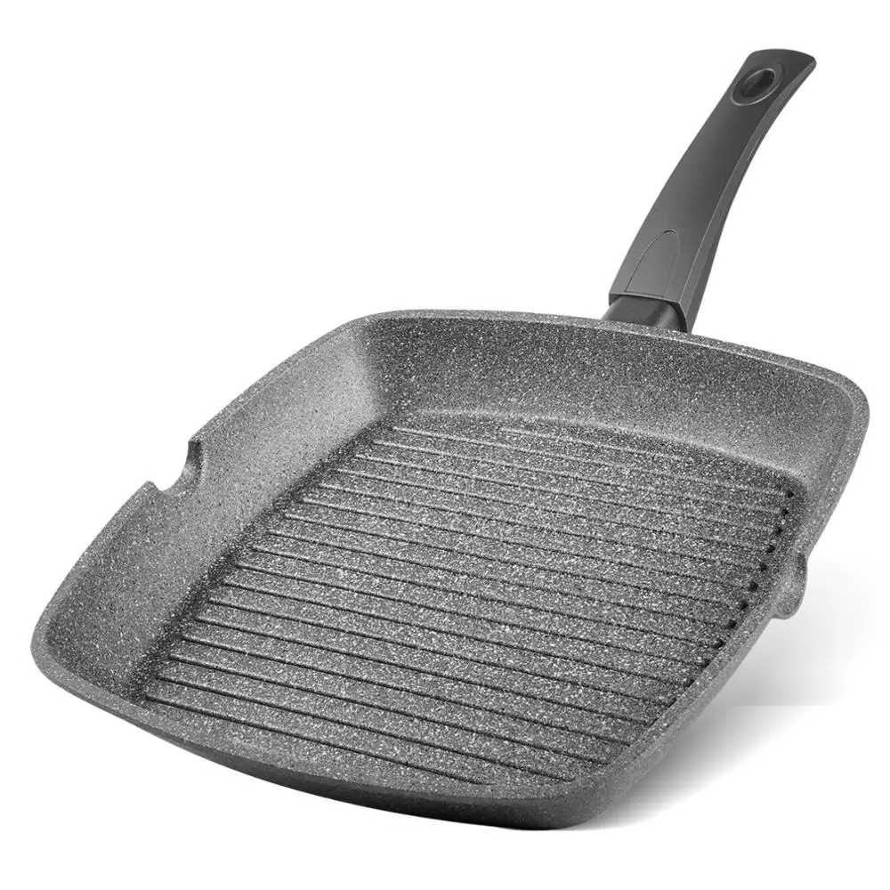 Fissman квадратная сковорода гриль антипригарная алюминиевая серия с антипригарным