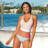 seaselfie sexy beautiful world print one piece swimsuit women monokini 2021 beach bathing suit swimwear