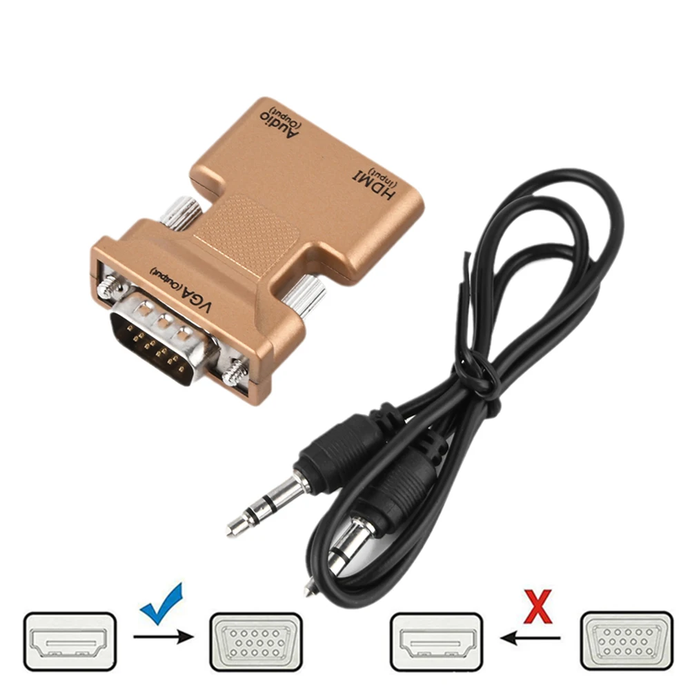 1080P HDMI-совместимый адаптер VGA HDMI аудиовыход кабель преобразователь разъем для
