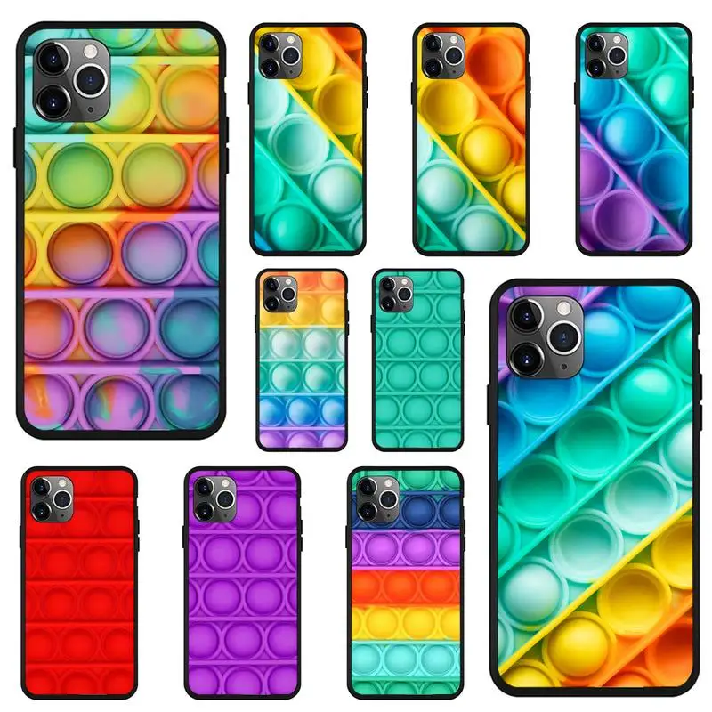 

Hot Bubble Fidget Reliver Stress Antistress Phone Case Phone Case For iPhone 6 7 8 Plus 11 12 ProMax X XR XS SE Max Back Cover