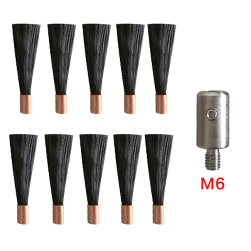 M6/M8 Polishing Brush Head for Stainless Steel Weld Bead Processor Welding Seam Cleaner 10pcs Brush Head + 1pcs Connector Head Y