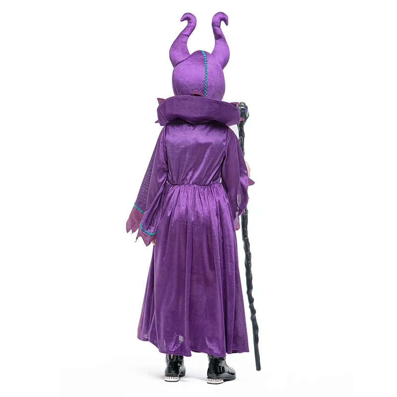 Movie Maleficent Costume angelina Jolie Marlene Fiesen Evil witch Halloween Fantasia Party Fancy Dress Children Cosplay Outfit |
