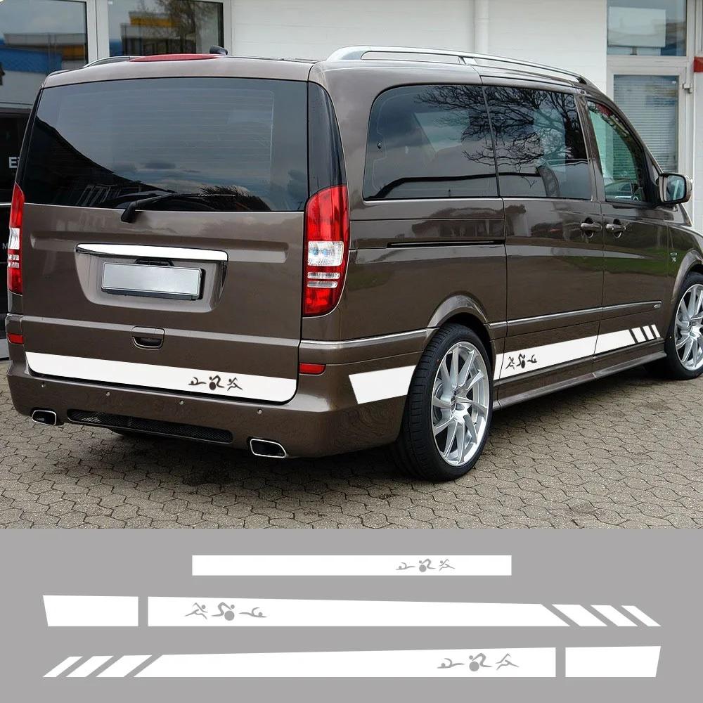 

2pcs Car Stickers Motorhome Stripes Sport Styling Camper Van Graphics Vinyl Decals for Any Car Crafter Car Accessories