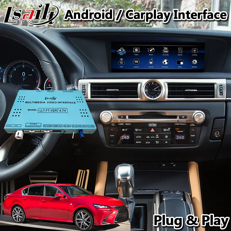 Lsailt Android Carplay мультимедийный видеоинтерфейс для Lexus GS300h GS350 GS 2013 2020 модель мыши GPS