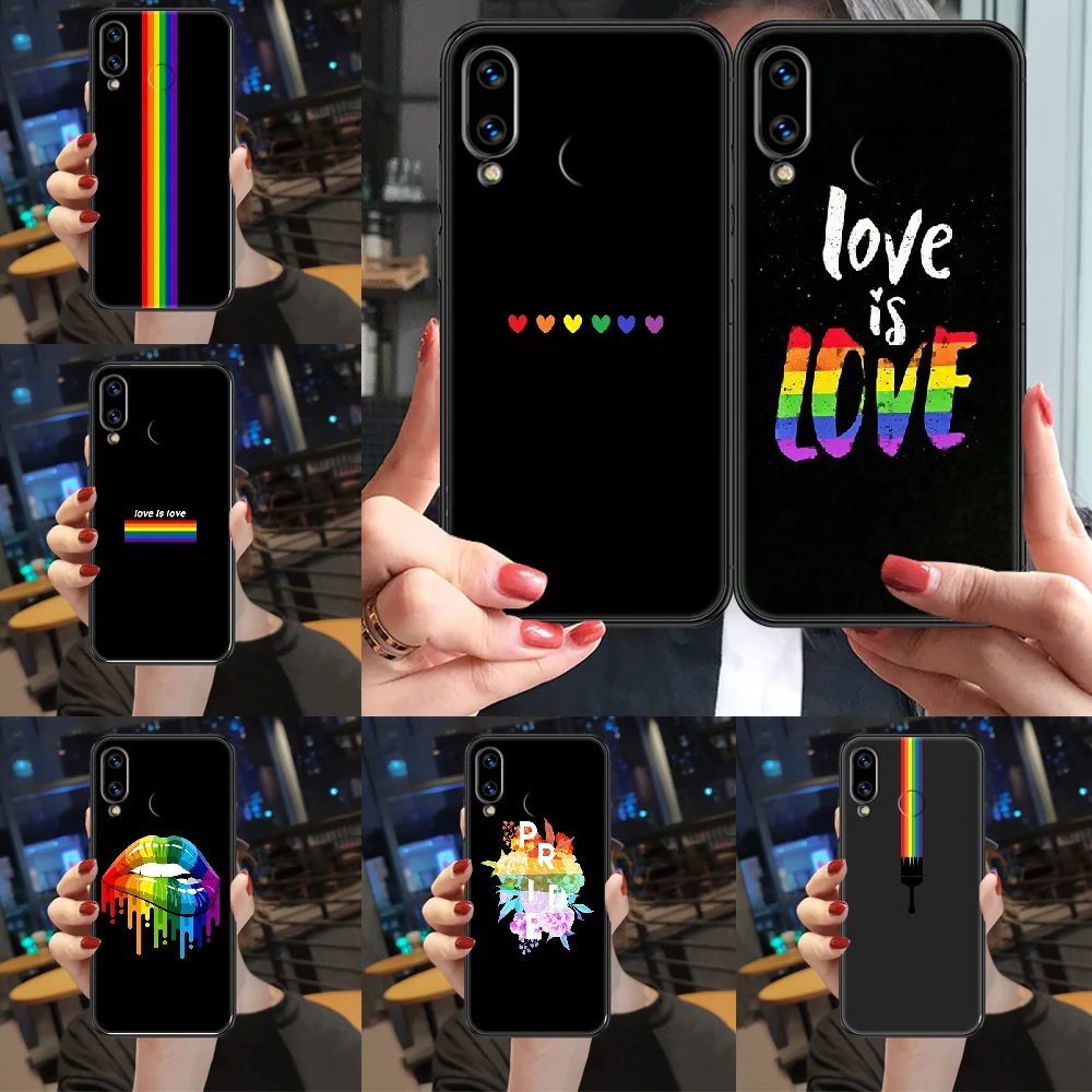 LGBT гей лесбиянок чехол для телефона Huawei Honor View 6 7 8 9 10 10i 20 A C X Lite Pro Play black art funda