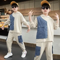 hot spring autumn childrens clothes suit boys sweatshirts pants 2pcsset kids teenage gift formal boy clothing high quality
