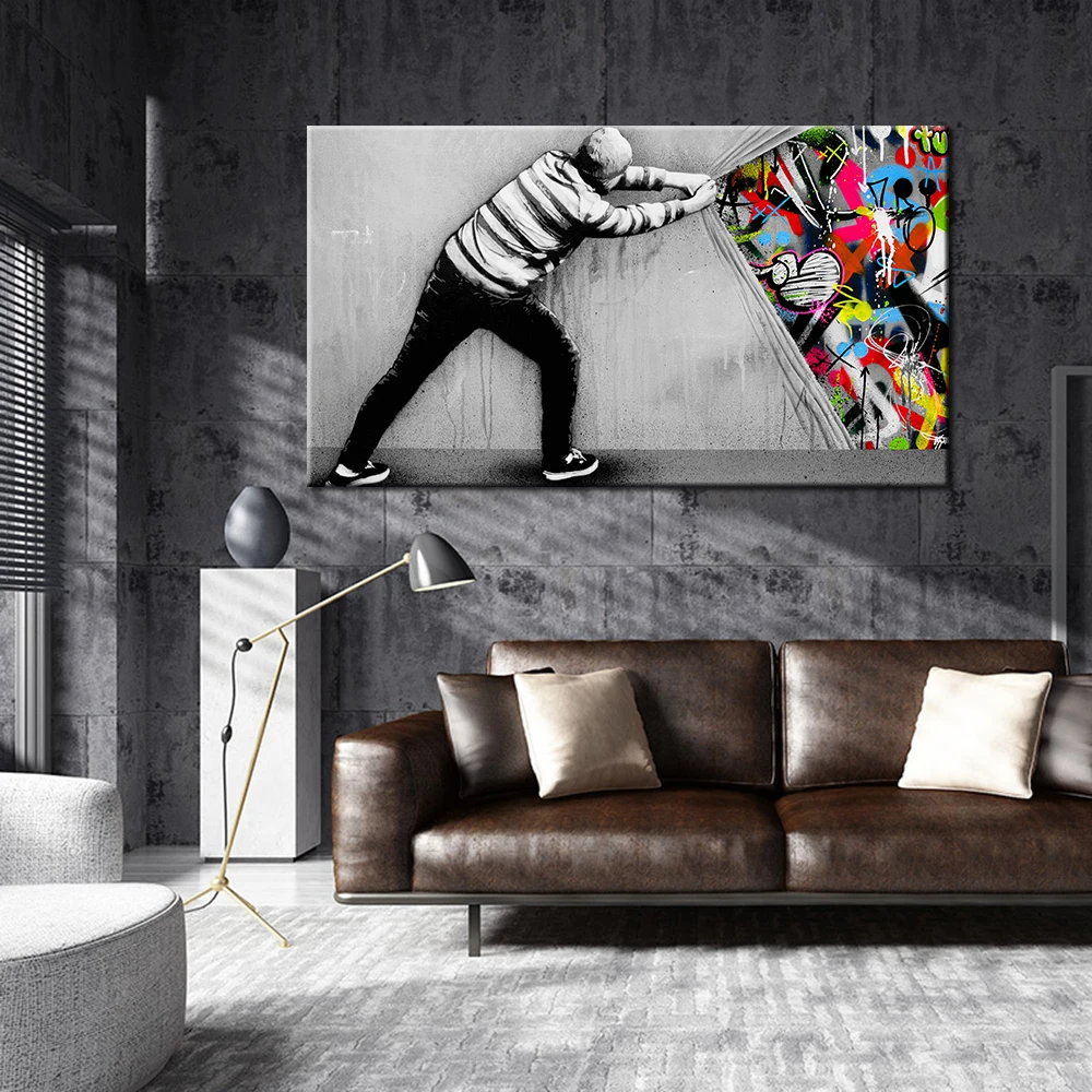 

Modern Street Art Poster Kids Roses Figure Graffiti Art Canvas Painting For Living Room Wall Art Decorative Pictures Home Decor